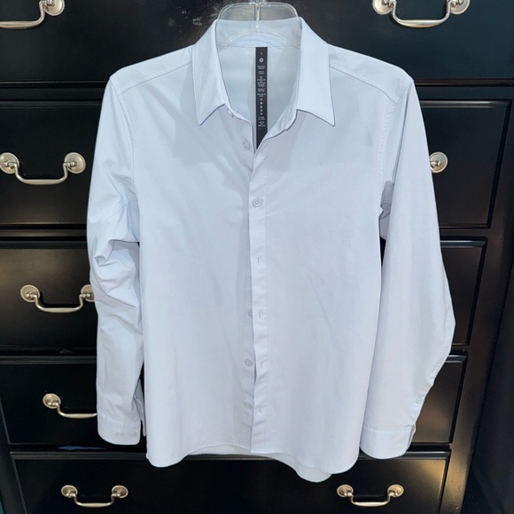 Lululemon Athletica Men's New Venture Slim Fit Blue Dress Shirt - Picture 1 of 3